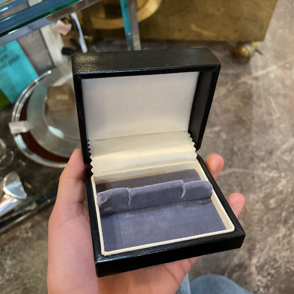 Black Leather Made in Italy Jewelry Box