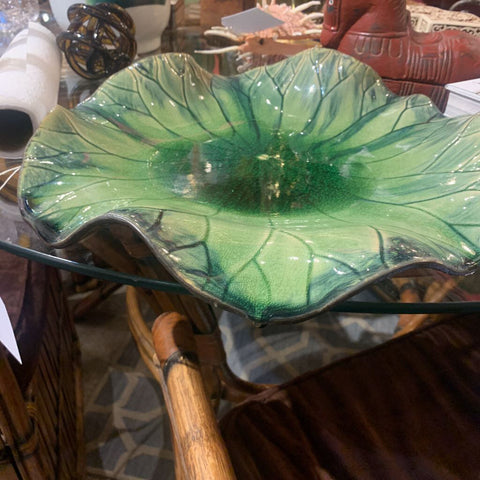 Large Green Wavy Lily Pad Plate -14 inches