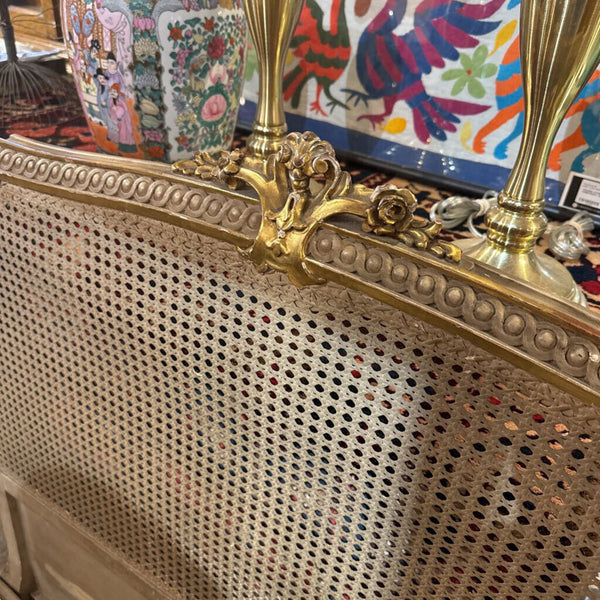 FRENCH ANTIQUE TWIN BED HEADBARD 44T 39W COMES WITH FOOTBARD AND RAILS IN STORE PICK UP ONLY