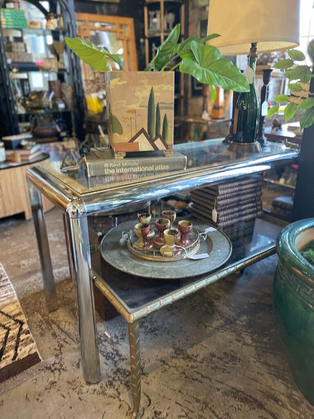 Brass 1940s Coffee Table 36L 18D 18T attributed to Maison Bagues