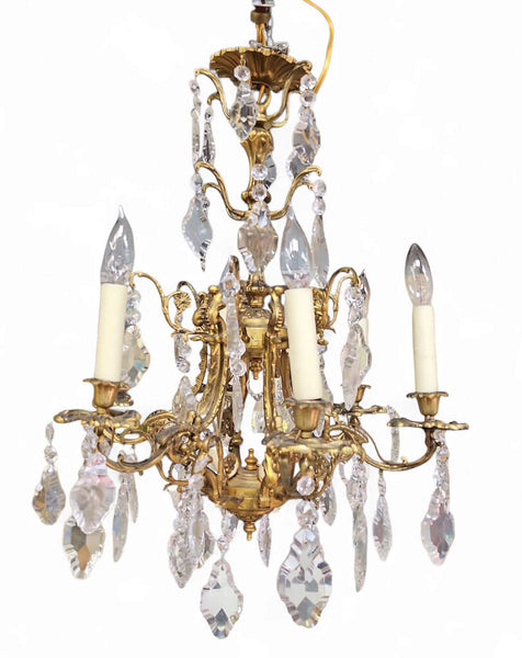 FRENCH AND BRONZE CHANDELIER 27X21X21 IN STORE PICK UP ONLY