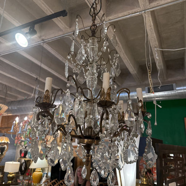 FRENCH BRASS CHANDELIER 27X17X17 IN STORE PICK UP ONLY