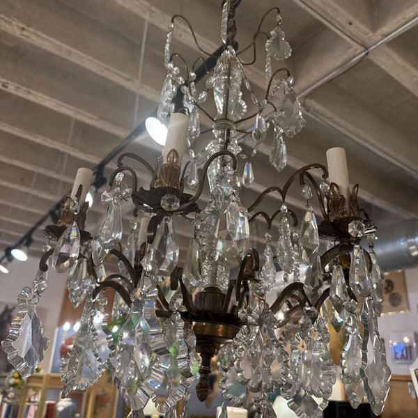 FRENCH BRASS CHANDELIER 27X17X17 IN STORE PICK UP ONLY