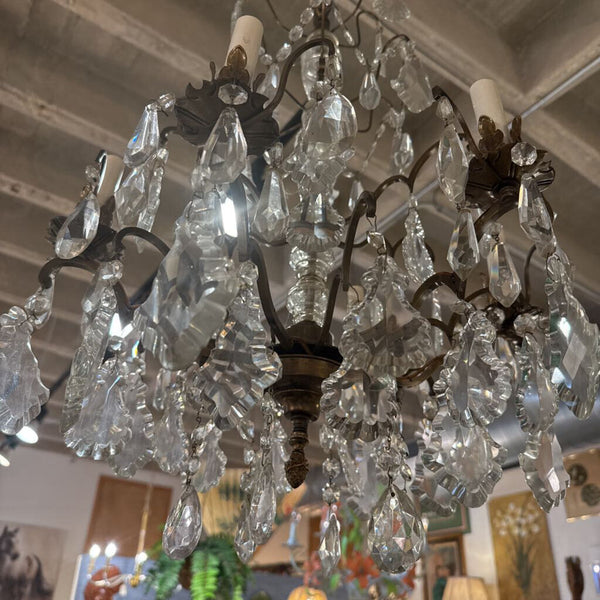 FRENCH BRASS CHANDELIER 27X17X17 IN STORE PICK UP ONLY