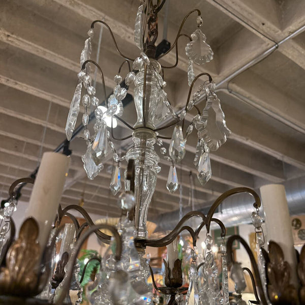 FRENCH BRASS CHANDELIER 27X17X17 IN STORE PICK UP ONLY