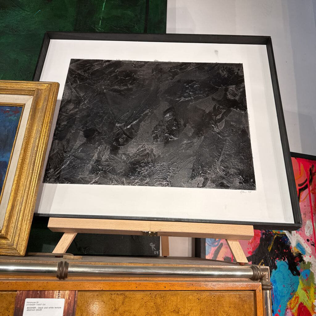 BOOKER - black and white texture abstract 24x20