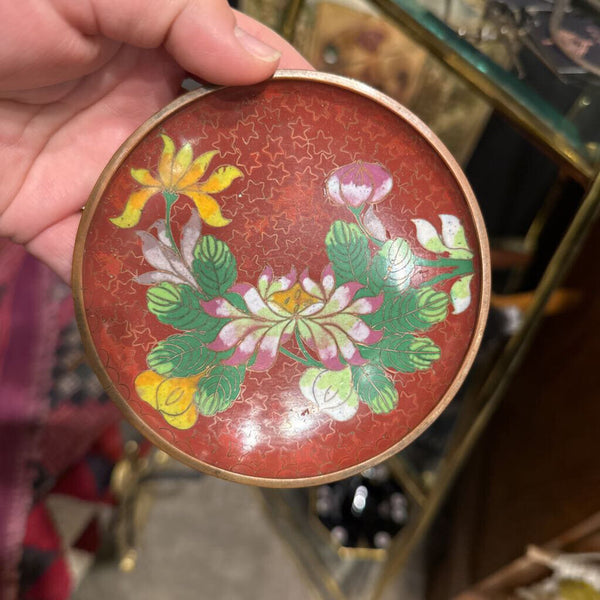 Red Cloisonne Trinket Dish