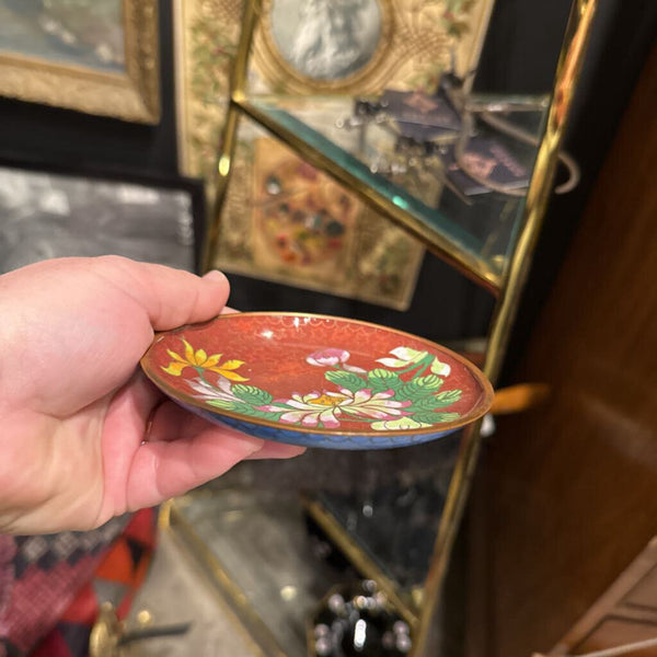 Red Cloisonne Trinket Dish