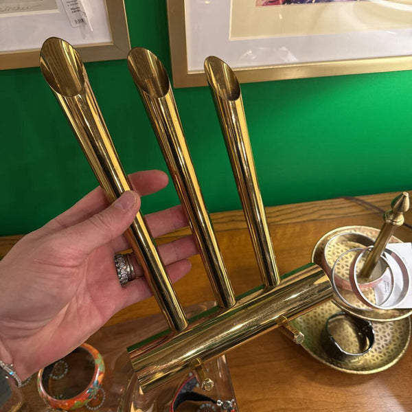 Pair of brass mid century vases