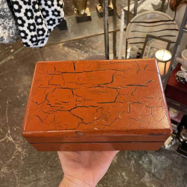 Rust Colored Painted Wood Box