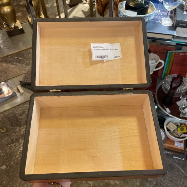 Rust Colored Painted Wood Box