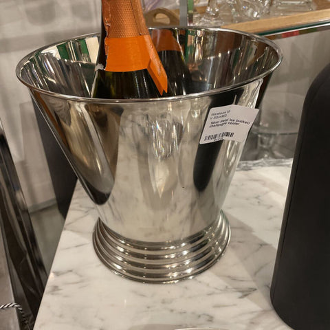 Silver metal ice bucket/ champagne cooler