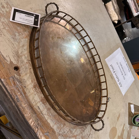 BRASS BAMBO TRAY 19X11