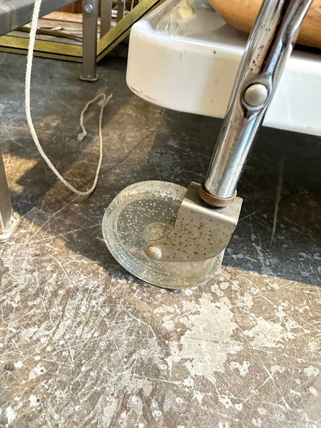 True atomic period 3 tier utility cart with torpedo tips and confetti lucite wheels-for pick up only 26L x17w x31t