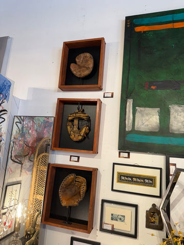 Vintage baseball mit/mask 15x18