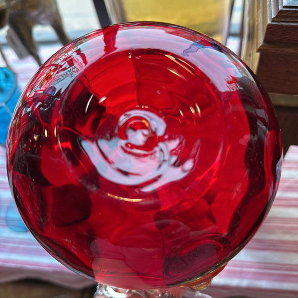 MCM art glass Amborina pitcher