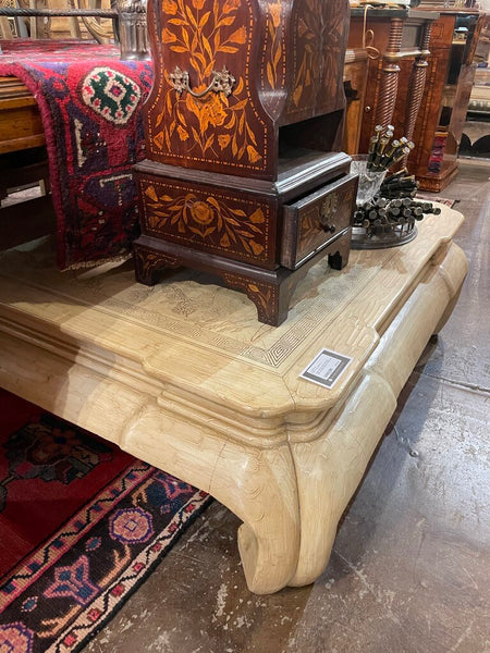 Asian Coffee Table 43 inches wide. 43 inches long. 15 inches tall.