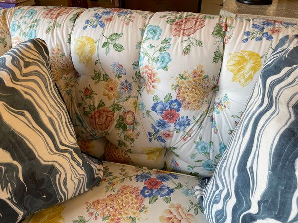 Cream Sofa Table 60 inches wide. 18 inches deep. 33 tall.