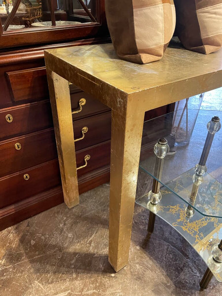 Gold Leaf Console Table 60 inches long. 18 inches deep. 29 tall.