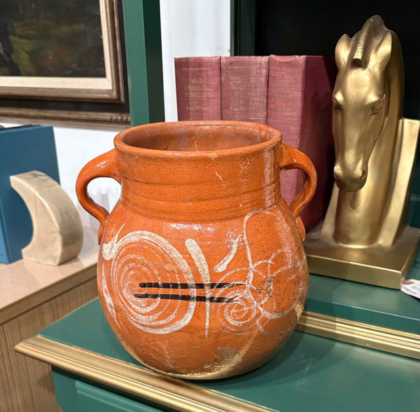 MESTIZO TERRA COTTA CLAY HANDLED URN POT | 9.25" H X 8" W