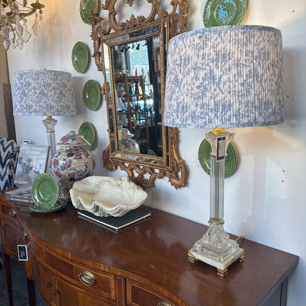 PAIR VINTAGE CRYSTAL LAMPS 32" TALL in store pick up only