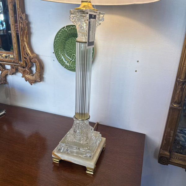 PAIR VINTAGE CRYSTAL LAMPS 32" TALL in store pick up only