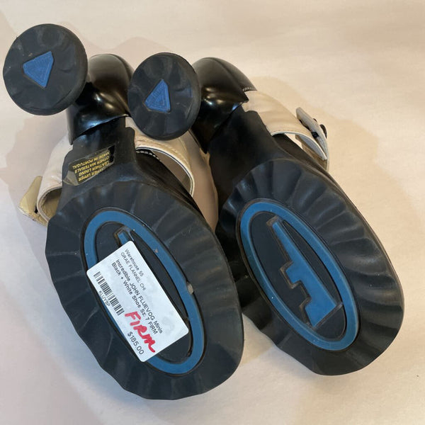 Incredible JOHN FLUEVOG Minis Black + White Shoe Sz: 7 FIRM AS FOUND