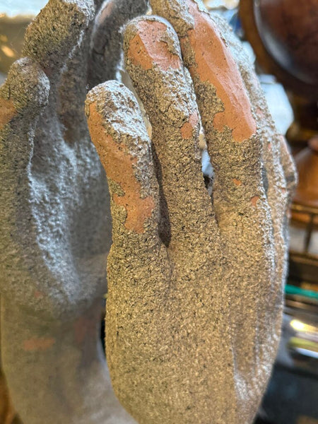 Concrete and stone hand sculpture vintage