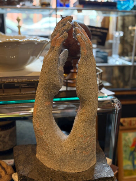 Concrete and stone hand sculpture vintage
