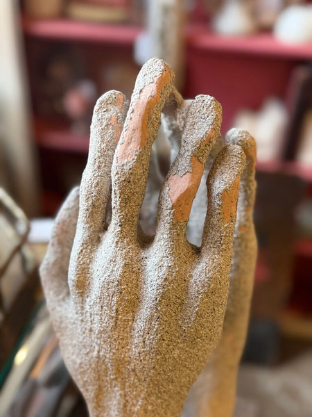 Concrete and stone hand sculpture vintage