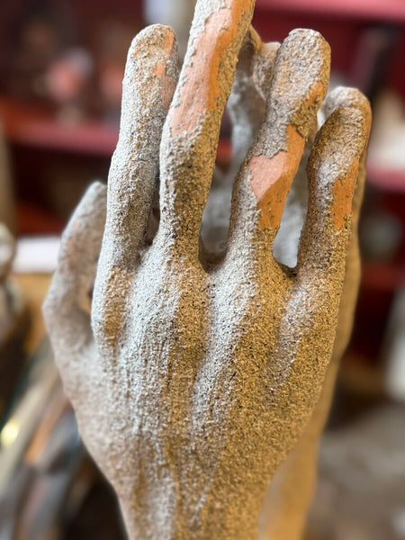 Concrete and stone hand sculpture vintage