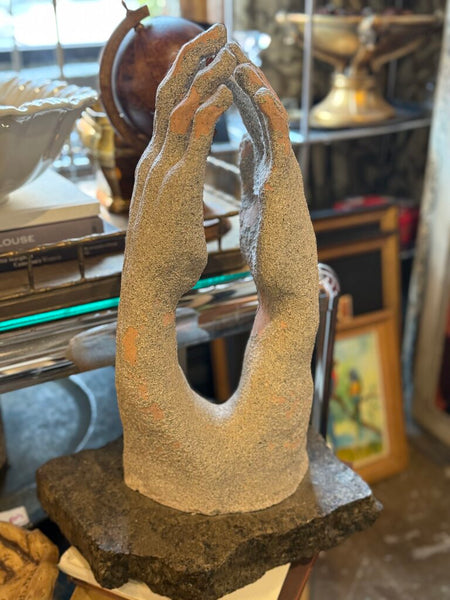 Concrete and stone hand sculpture vintage