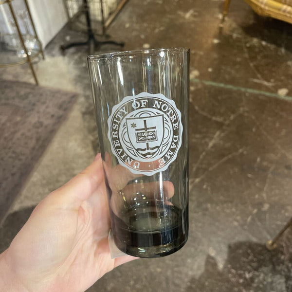 University of Notre Dame Smoked Glass Drinking glass