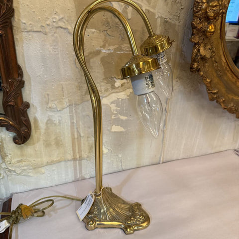 Vintage Brass double tulip lamp as found 20 in tall