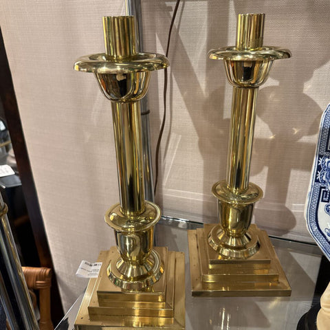 Heavy Brass candle sticks Sudbury