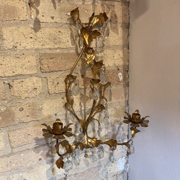 Pair of Vintage Italian Gilt Sconces 17x14