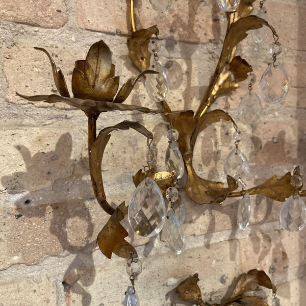 Pair of Vintage Italian Gilt Sconces 17x14