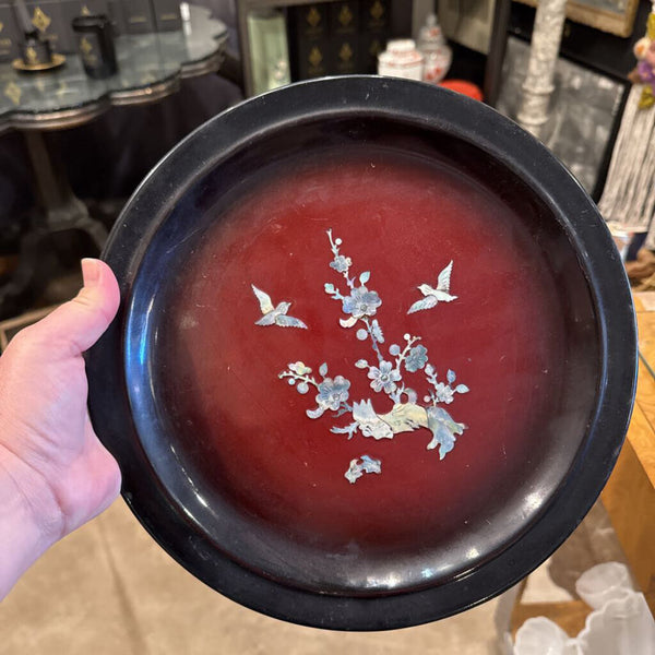 Lacquer Korean Tray Inlaid MOP 10.5"
