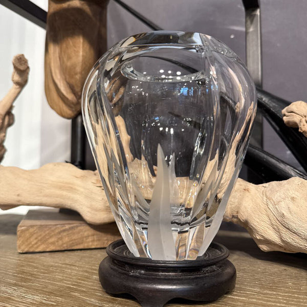 Heavy Crystal Vase 7" Grass Blade