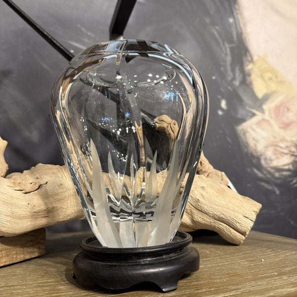 Heavy Crystal Vase 7" Grass Blade