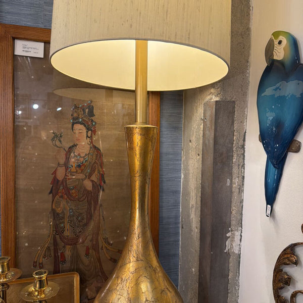 Mid Century Rembrandt Lamp Gold height 52 inches