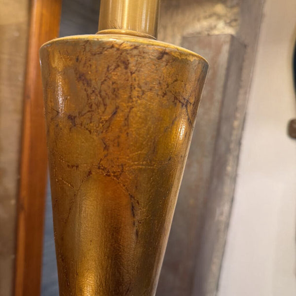 Mid Century Rembrandt Lamp Gold height 52 inches