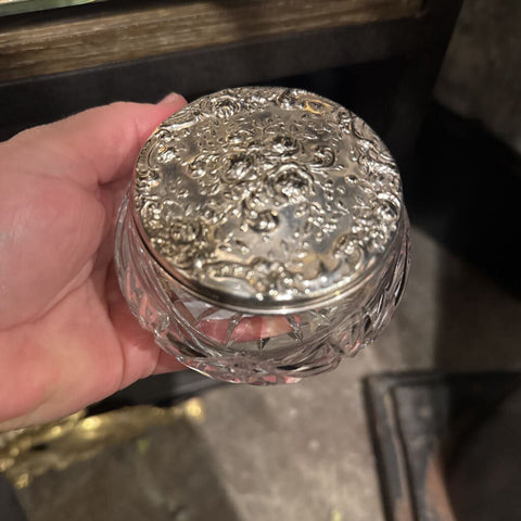 Silver Lid Crystal Jar dated 1847
