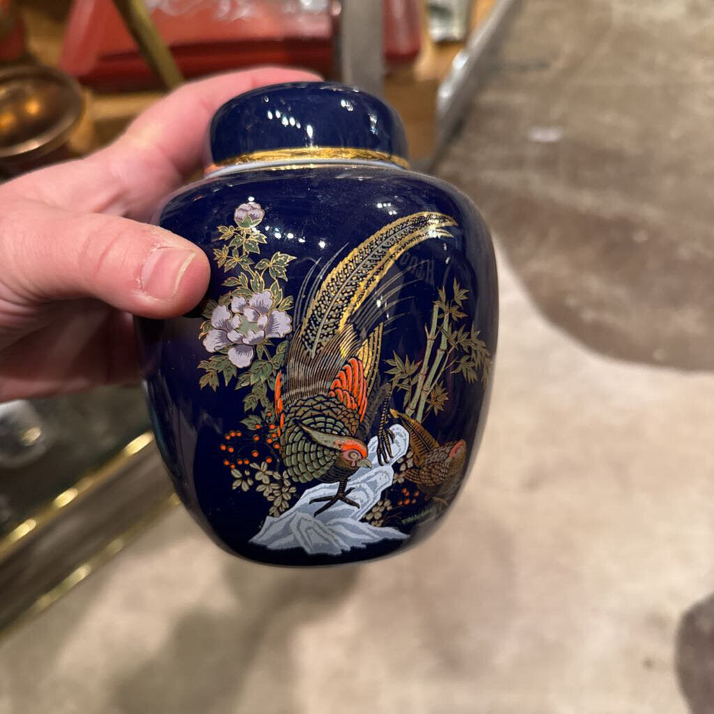 Blue Ginger Jar with Lid