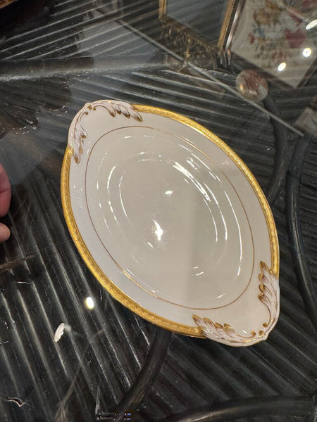 Royal Chelsea China White Gold Trinket Dish