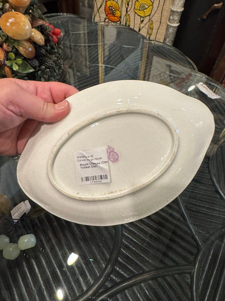 Royal Chelsea China White Gold Trinket Dish