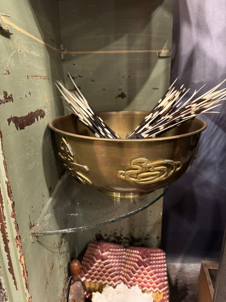 Large Brass Asian Style Bowl