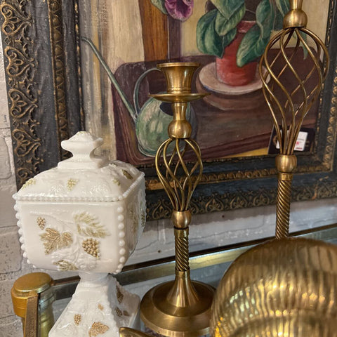 Swirl Brass Candlestick