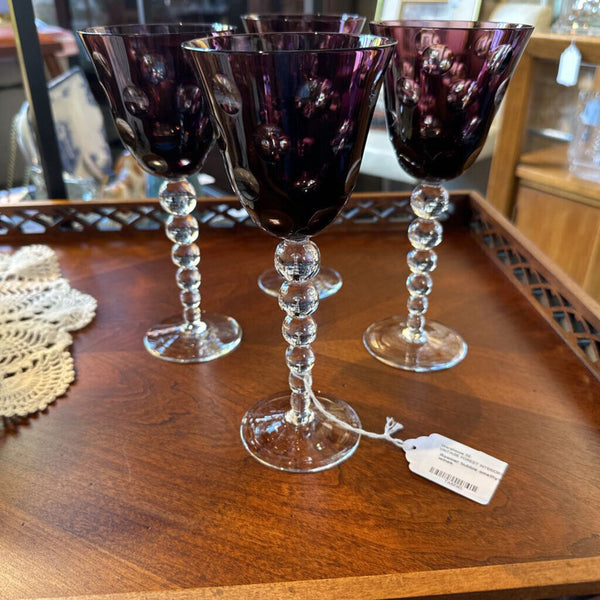 Roemer bubble amethyst set of 4 wines