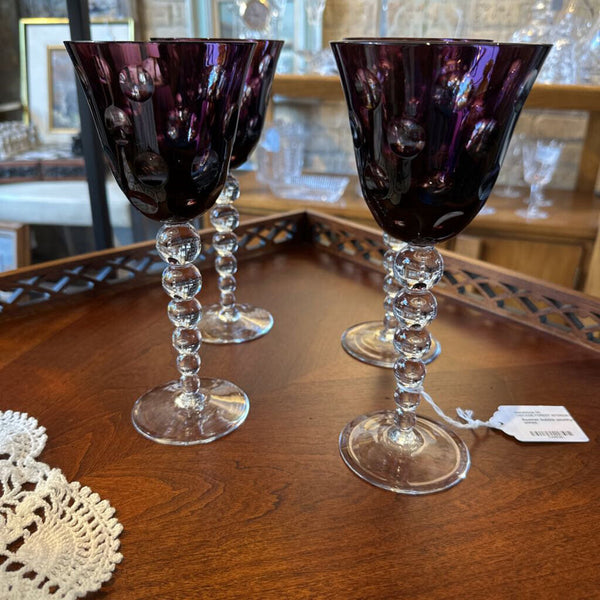 Roemer bubble amethyst set of 4 wines